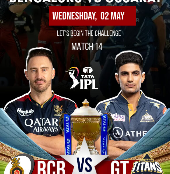 Rcb vs Gt pl match Poster Template Made with PosterMyWall 1 RCB बनाम GT: हेड-टू-हेड रिकॉर्ड, पिच रिपोर्ट और मैच भविष्यवाणी 2025
